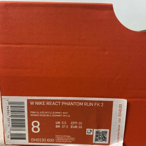 Nike React Phantom Run Flyknit 2 Womens Pink Glaze Laceless Half Box - Picture 11 of 16